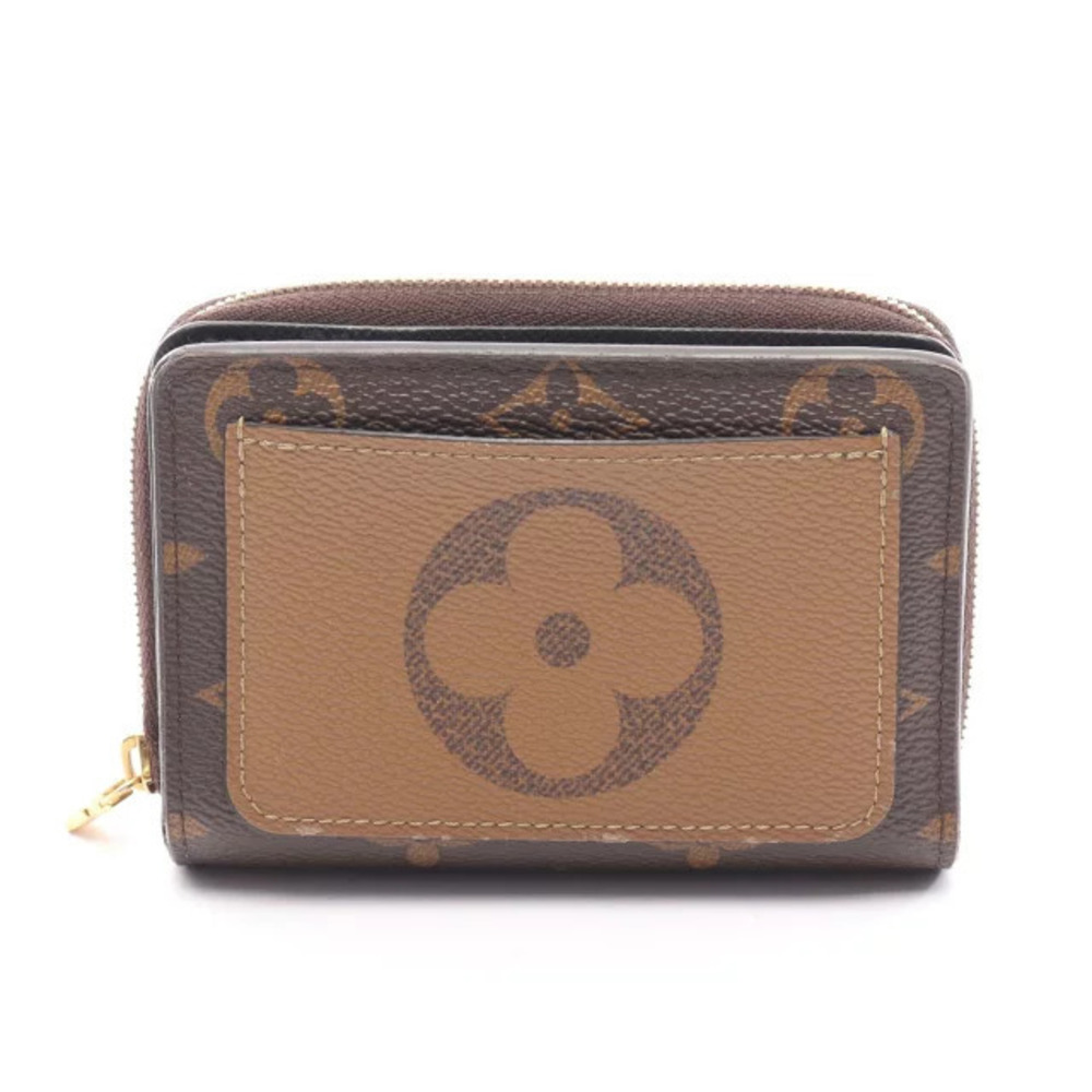 Louis Vuitton Portefeuille Lou Monogram Reverse Bi fold Wallet Canvas Brown